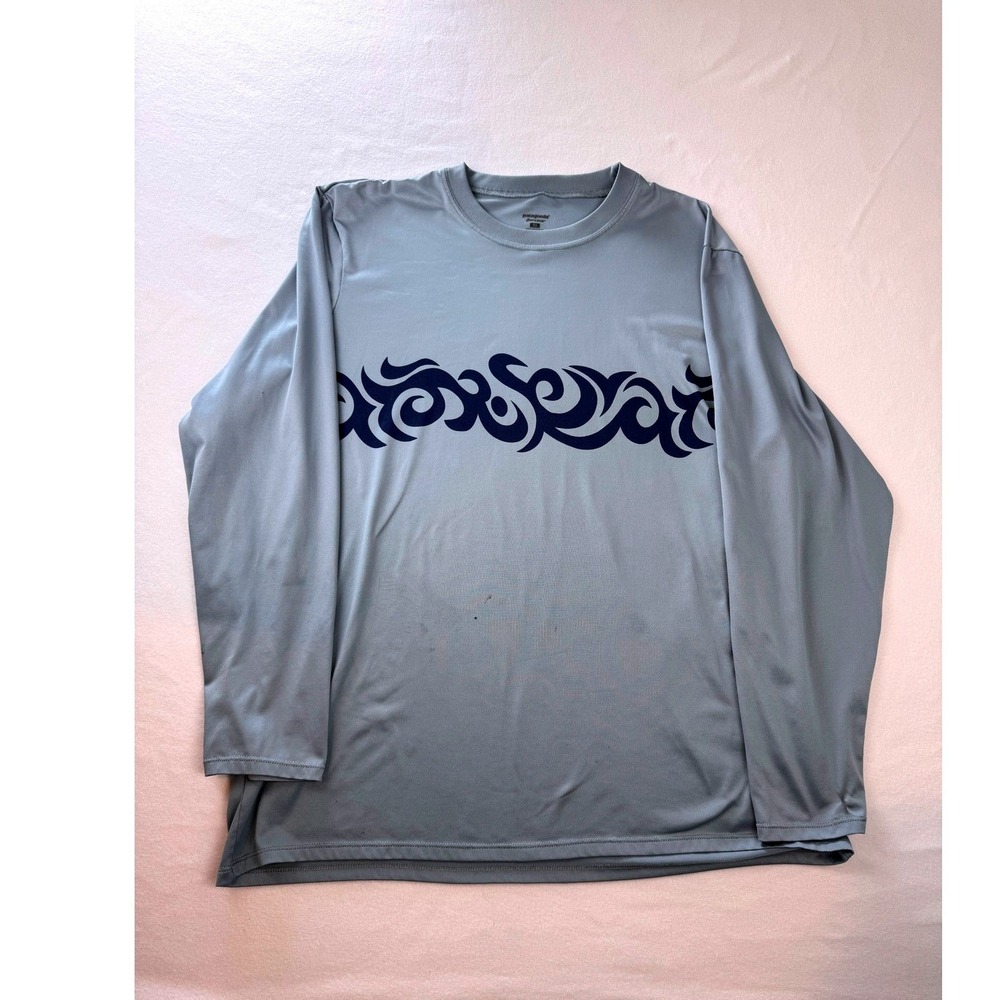 Patagonia Capilene Long Sleeve Performance Shirt Gray XL Base Layer Hiking